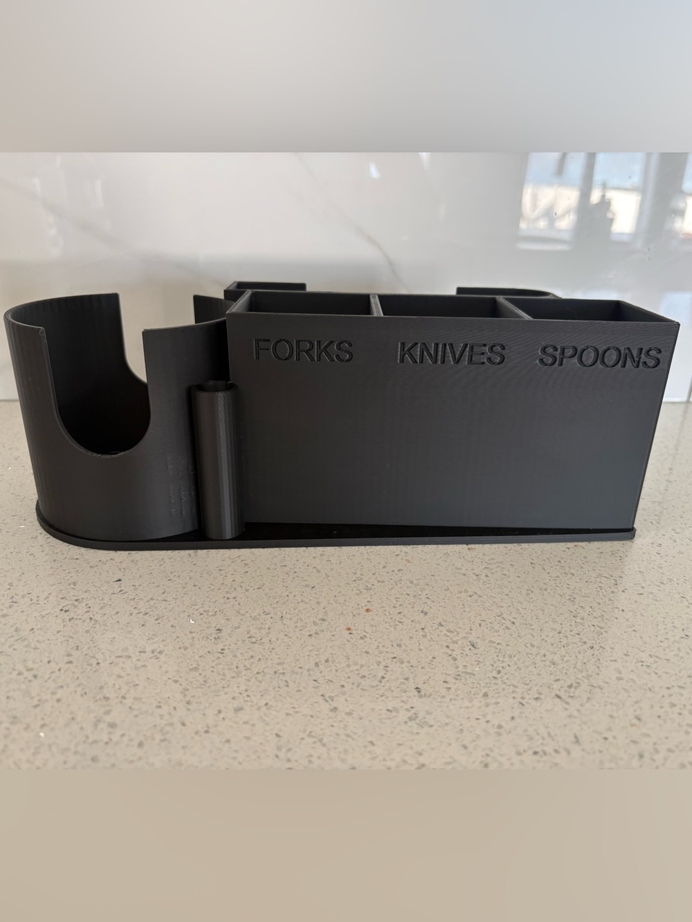 Countertop Utensil Holder, Cup & Napkin Organizer Picnic Caddy 3D Printed Black